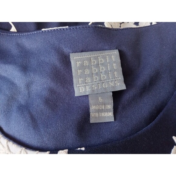 Rabbit Rabbit Rabbit Design Cap Sleeve Fit Flare Women’s Dress Sz 6 - Picture 11 of 13